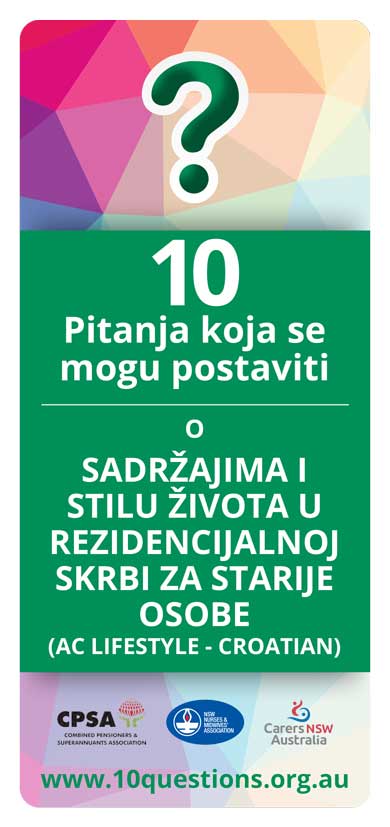 Facilities and lifestyle Croatian leaflet
