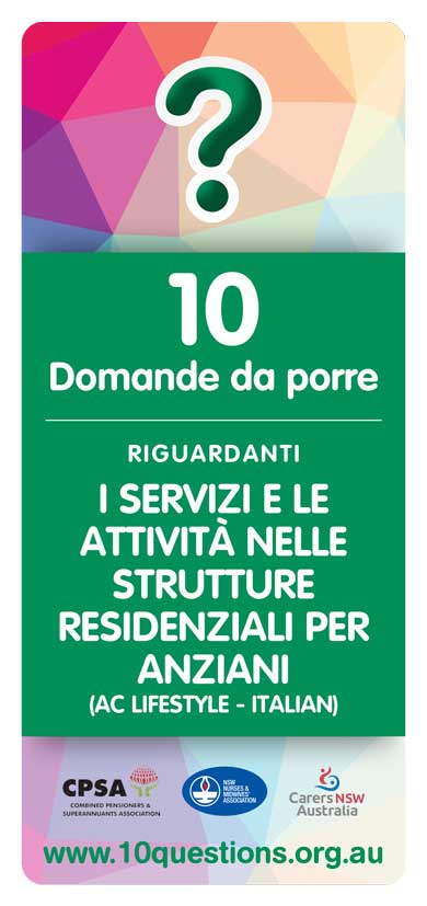 Facilities and lifestyle Italian leaflet