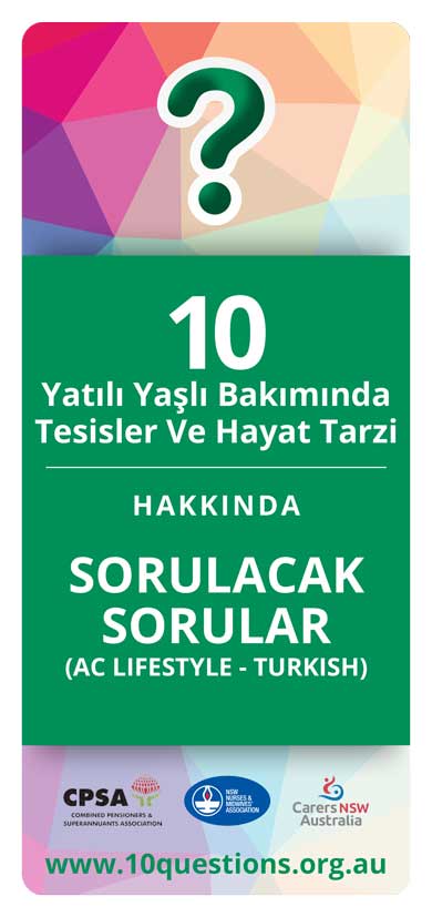 Facilities and lifestyle Turkish leaflet