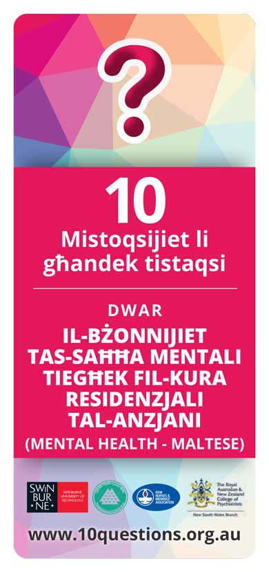 Mental health Maltese leaflet